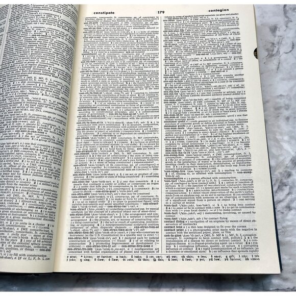 Vintage 1967 Websters Seventh New Collegiate Dictionary Hardcover Blue with Gold - Picture 12 of 16